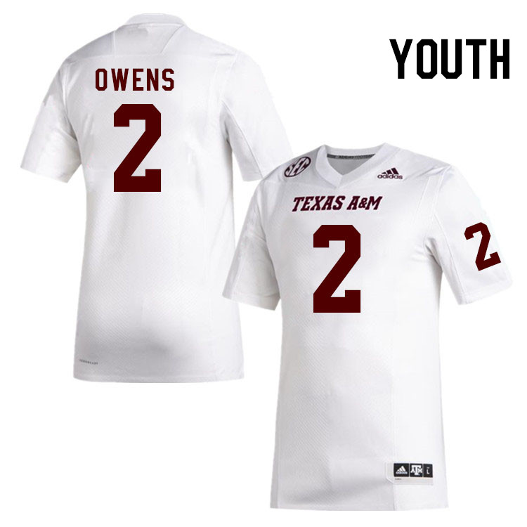Youth #2 Rueben Owens Texas A&M Aggies College Football Jerseys Stitched Sale-White - Click Image to Close
